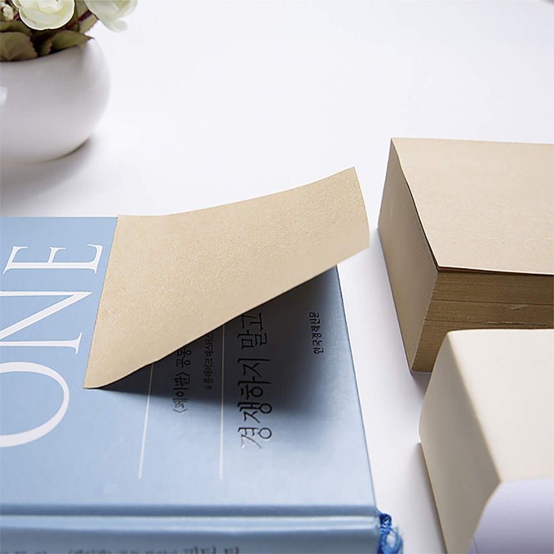 VANRA Sticky Notes 4 x 4-Inches Self-Stick Note Cube Memo Pads Strong Adhesive, 400-Sheets/Cube (Kraft Brown) - Image 5